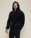 Men's Fur Hoodie | Slate Black Leopard