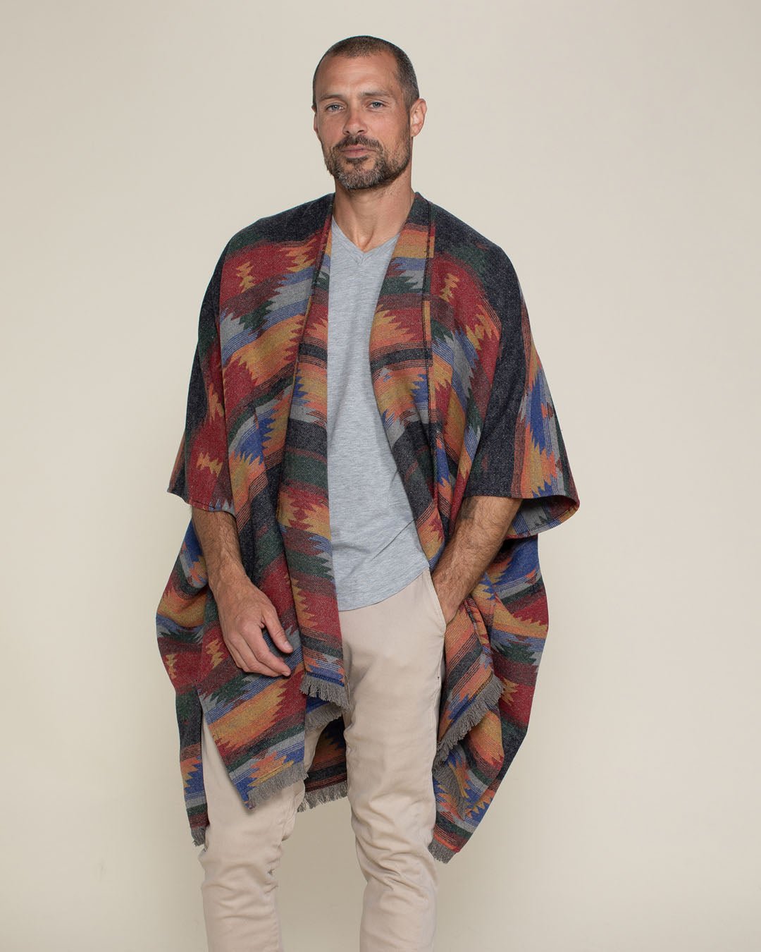 Dire Wolf Fabric Poncho | Men&#39;s