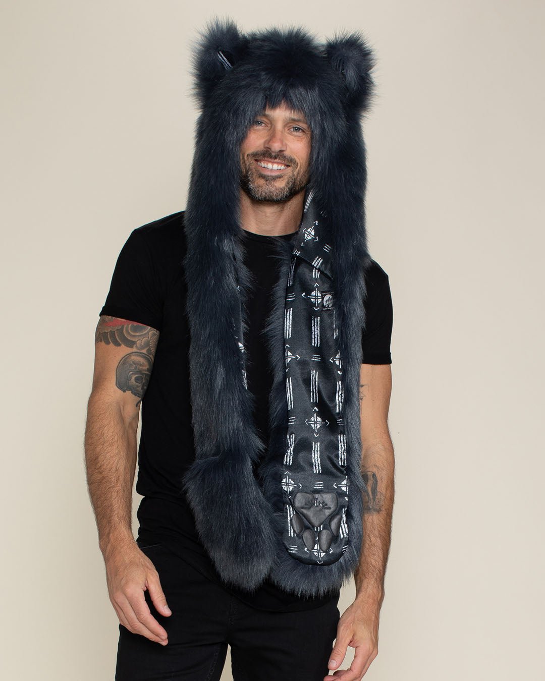 Moroccan Blue Wolf Collector Edition Faux Fur Hood | Men's