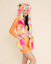 Neon Calico Kitty Collector Edition Faux Fur Hood | Women's