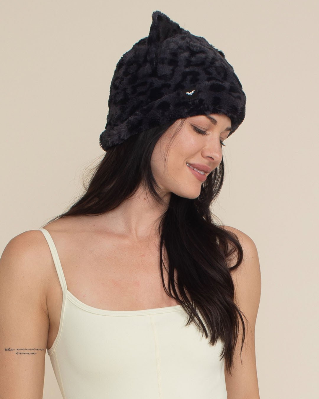 Slate Leopard Classic Faux Fur Beanie | Women's