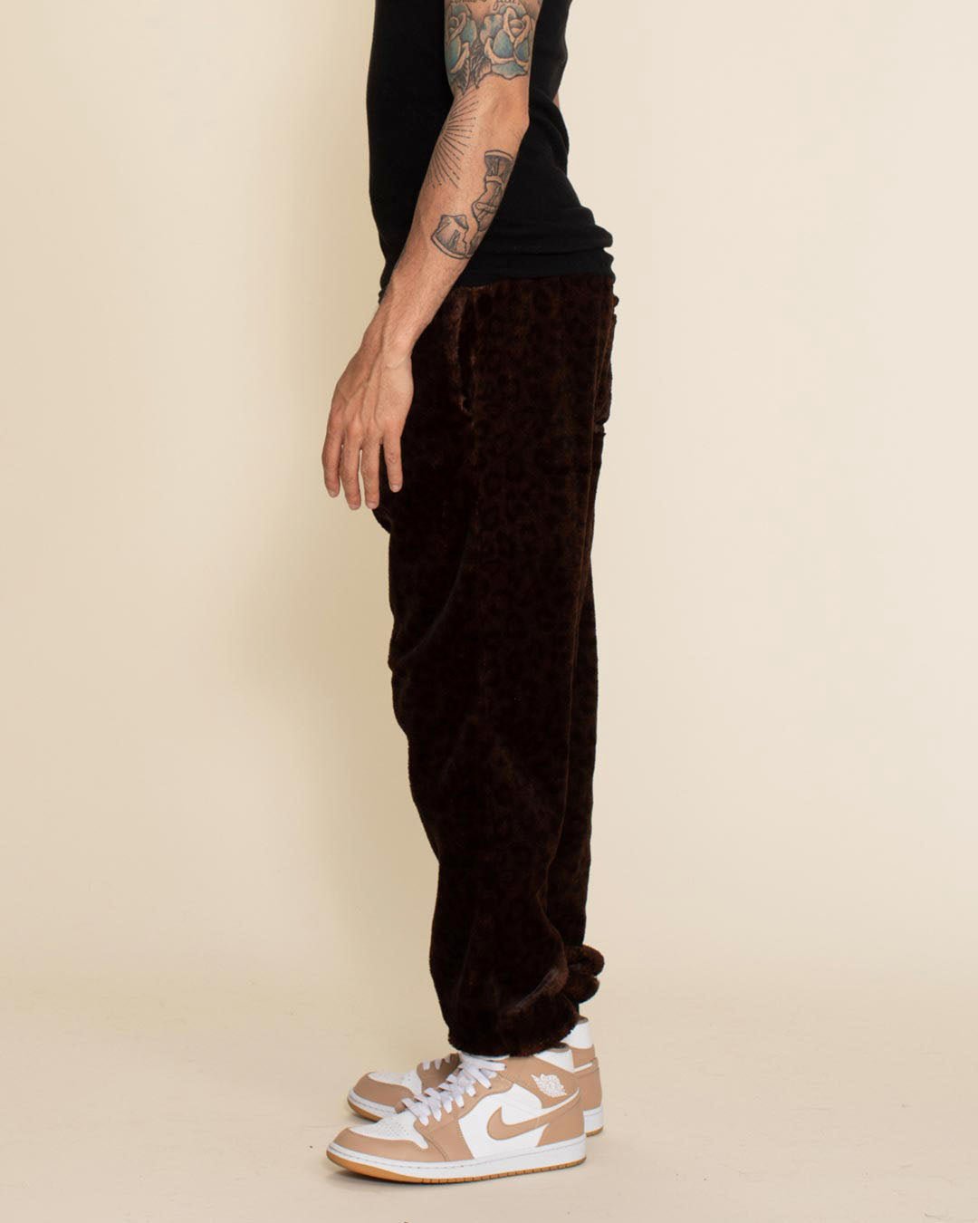 Mahogany Jaguar ULTRA SOFT Faux Fur Sweatpants | Men's