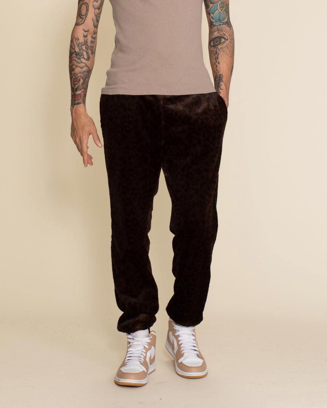 Mahogany Jaguar ULTRA SOFT Faux Fur Sweatpants | Men&#39;s