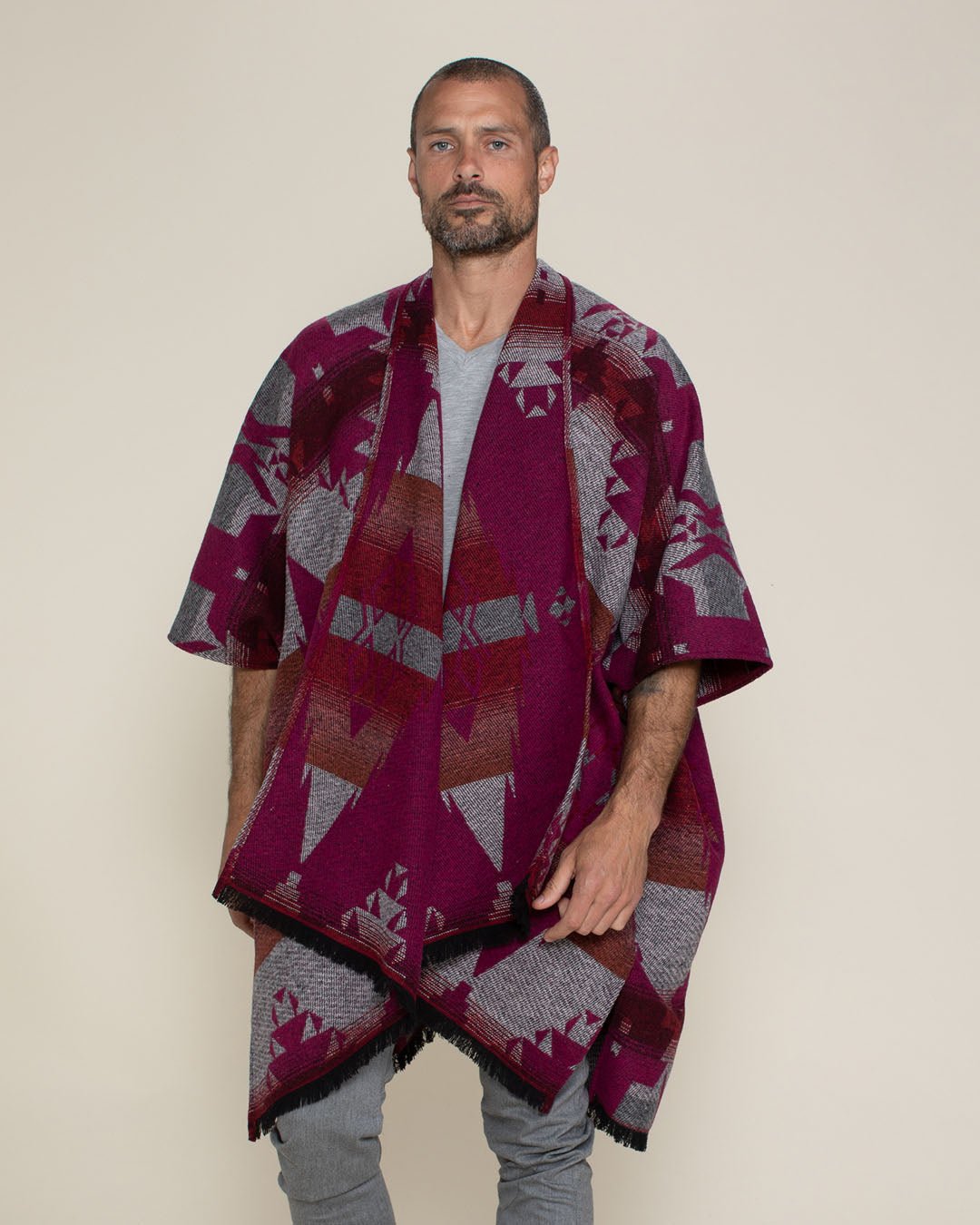 Grey Fox Fabric Poncho | Men's