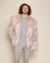 Men's Pink Faux Fur Jacket | Shaggy Mongolian Llama