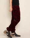 Men's Designer Sweatpants | Red Burgundy Leopard