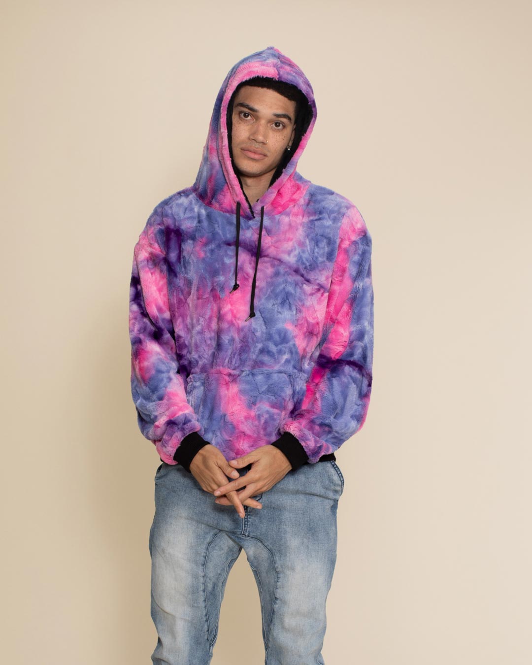 Men&#39;s Fur Hoodie | Tie-Dye Cotton Candy Cat