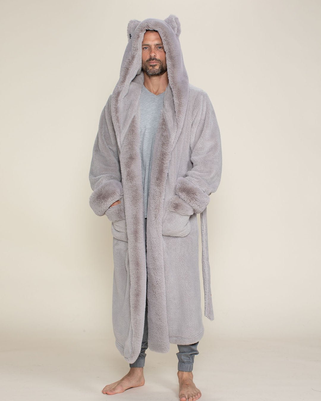 Classic Men&#39;s Luxury Grey Robe | Silver Fox