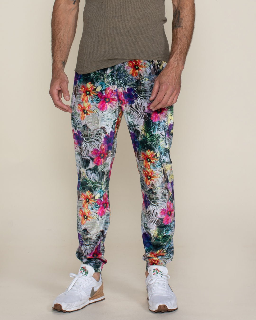 Floral joggers mens online