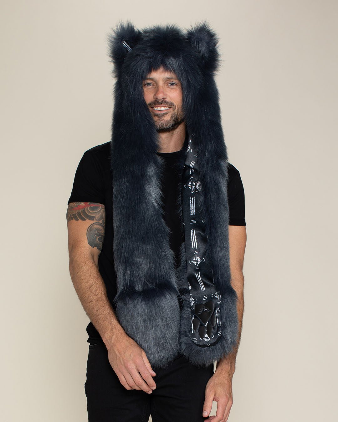 Moroccan Blue Wolf Collector Edition Faux Fur Hood | Men's