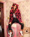 Neon Pink Leopard Classic Faux Fur Coat | Women's