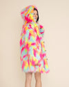 Hooded Women's Faux Fur Coat | Neon Calico Kitty