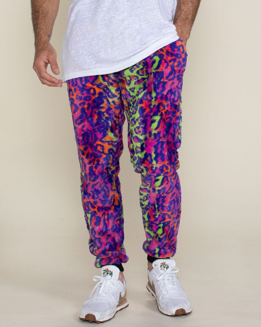 Men's Designer Sweatpants | Neon Disco Cat