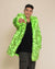 Classic Men's Faux Fur Coat | Neon Green Leopard