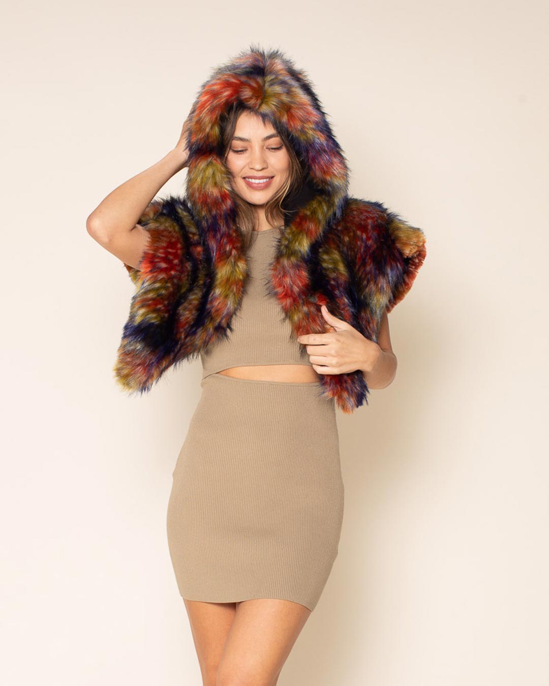 Parrot Collector Edition Hooded Faux Fur Shawl | Women&#39;s