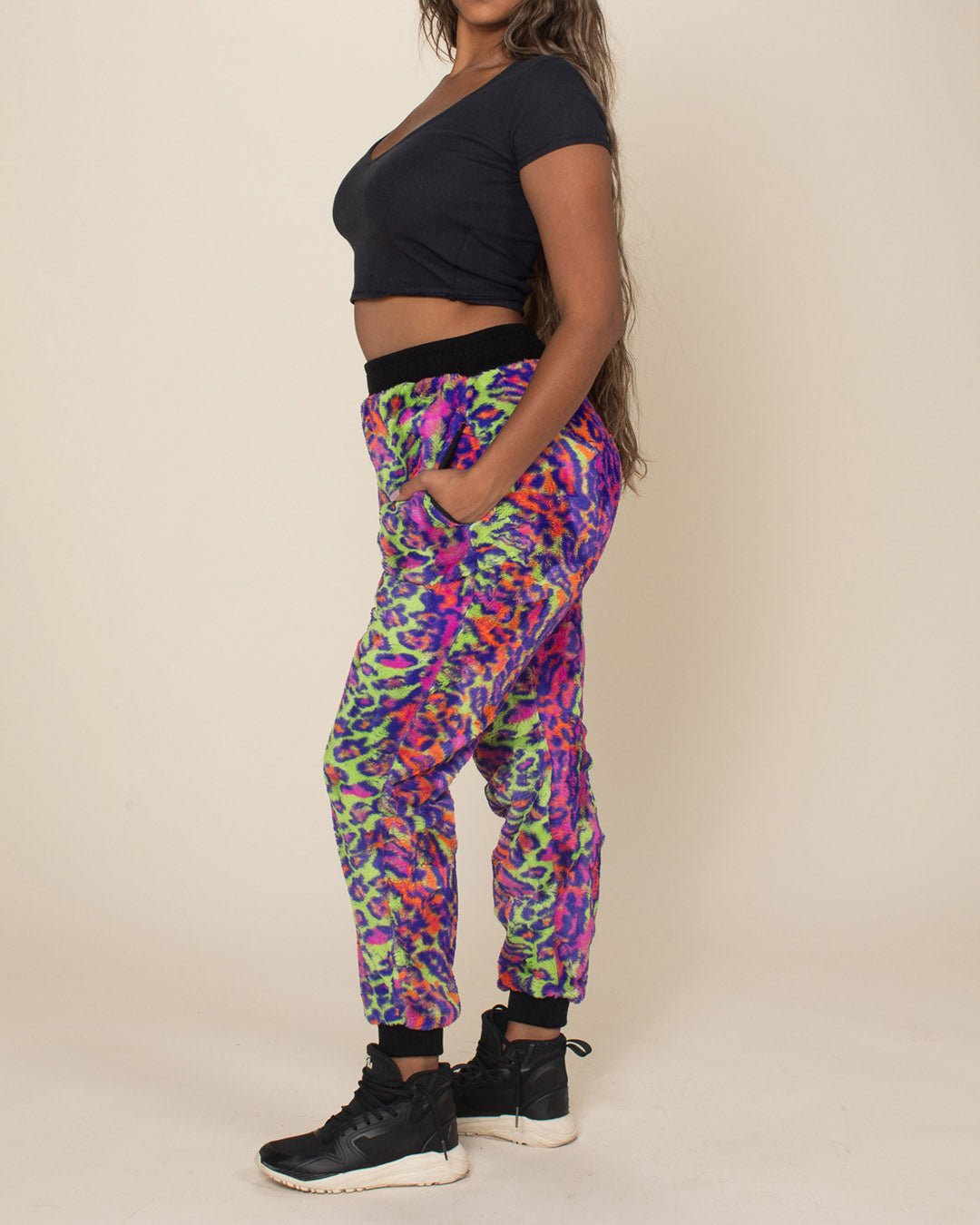 Women's Lounge Pants | Neon Disco Kitty