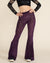 Women's Velvet Flare Pant | Violet Purple Burnout Leopard