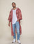 Rose Crocodile Hooded Burnout Velvet Kimono | Men's