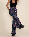 Women's Velvet Flare Pant | Black and Pink Sailor Kitty