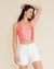 Neon Pink Royal Leopard Foil Crop Tank Top | Women's