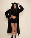 Classic Women's Long Sequin Coat | Black Panther