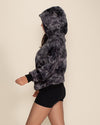 Women's Fur Hoodie | Tie Dye Blue Shark