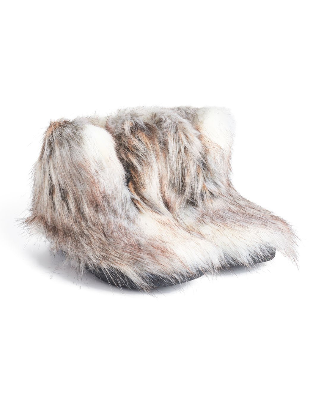 Tundra Wolf Faux Fur Slipper Bootie