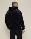 Men's Fur Hoodie | Slate Black Leopard