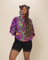 Classic Women's Fur Hoodie | Neon Disco Kitty