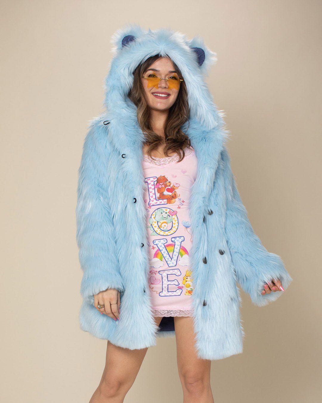 Sky Blue Bear Classic Limited Edition Faux Fur Coat | Women's