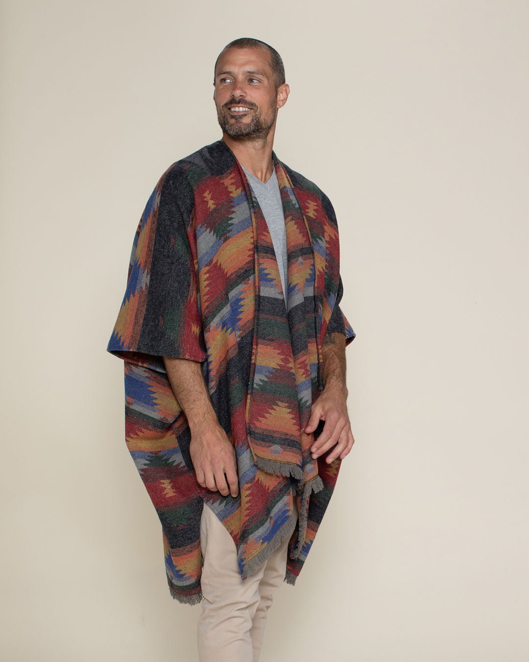 Dire Wolf Fabric Poncho | Men's