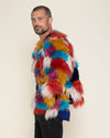 Men's Colorful Faux Fur Jacket | Butterfly