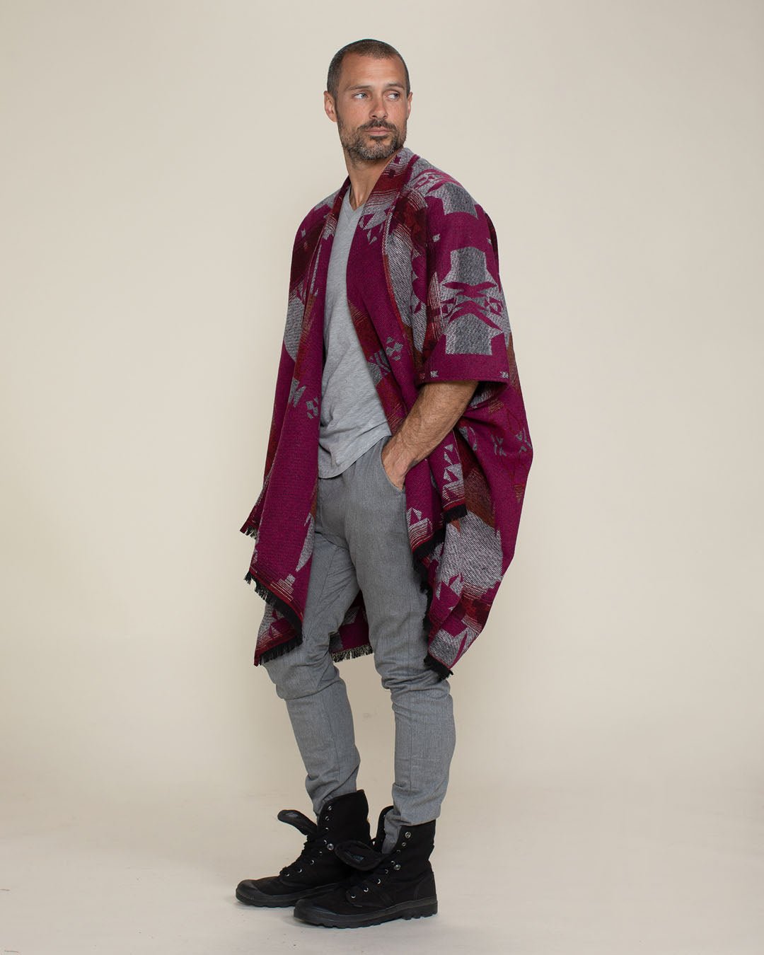 Grey Fox Fabric Poncho | Men's