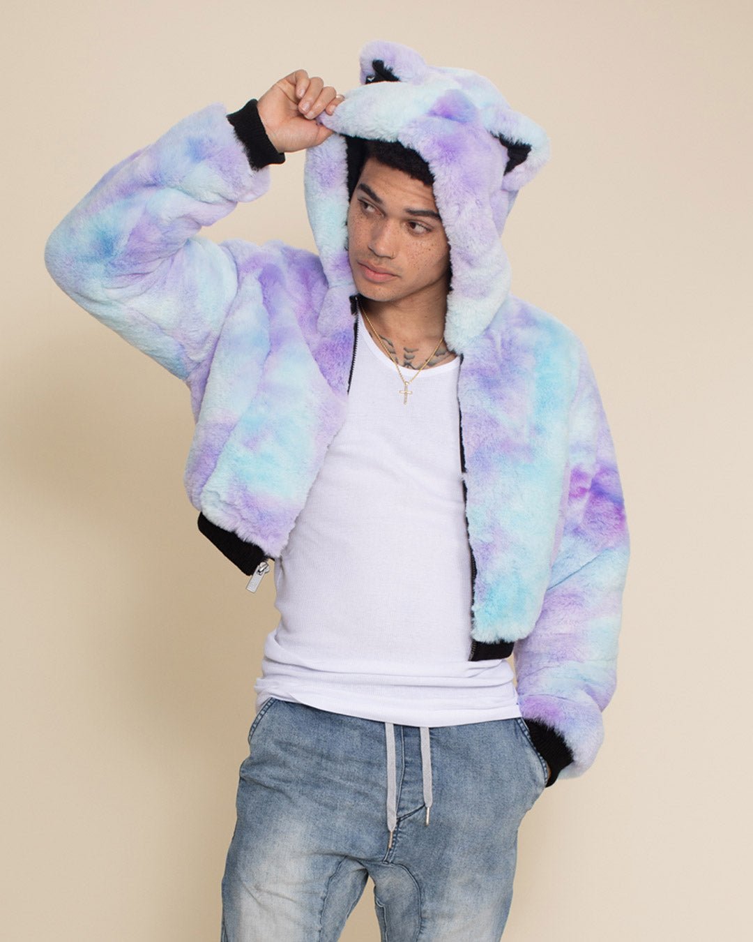 Mer Cat Classic Collector Edition Faux Fur Cropped Jacket | Men's