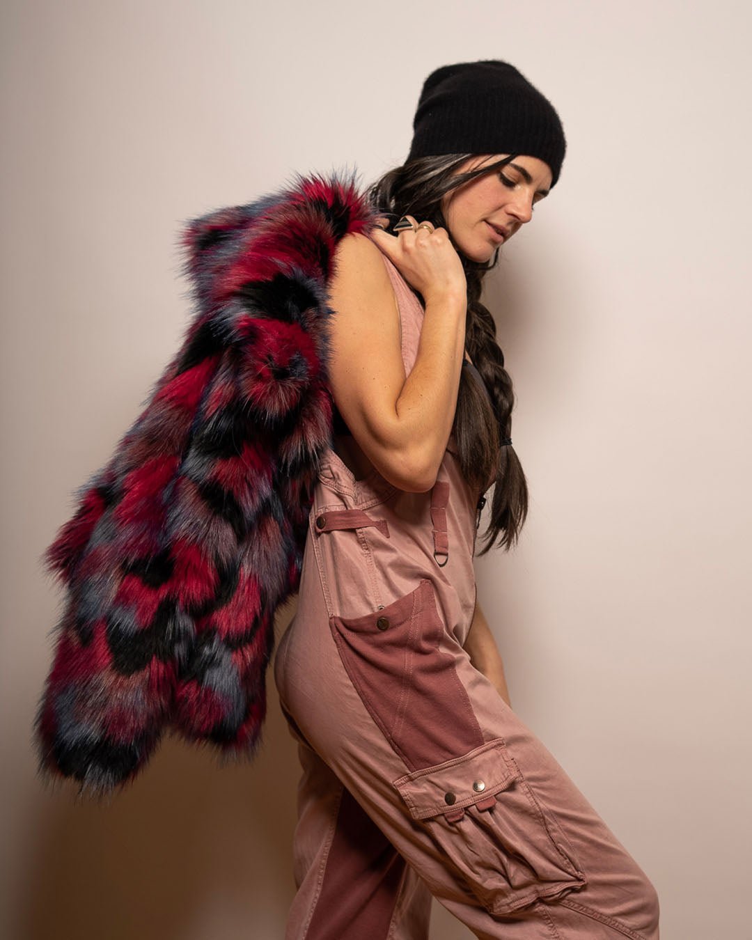 Women's Colorful Faux Fur Jacket | Crimson Cat