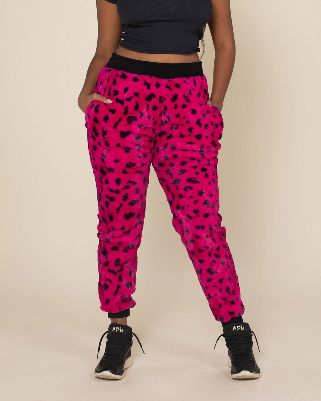 Pink Cheetah ULTRA SOFT Faux Fur Sweatpants | Women's