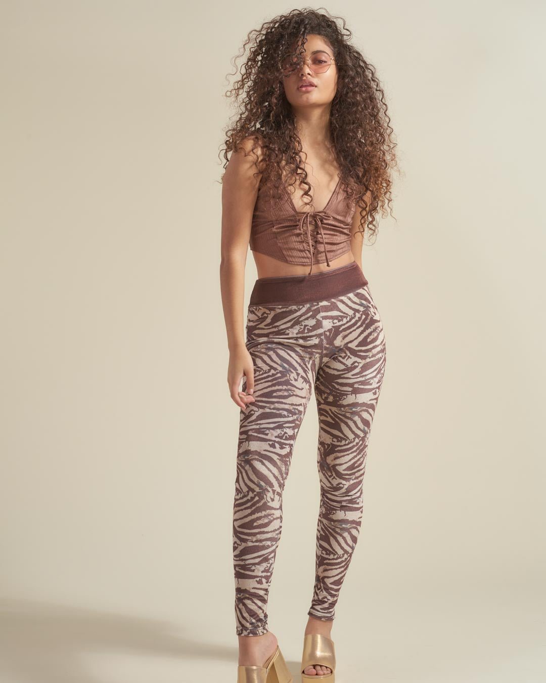 Zebra High-Waisted Velvet Leggings | Women&#39;s