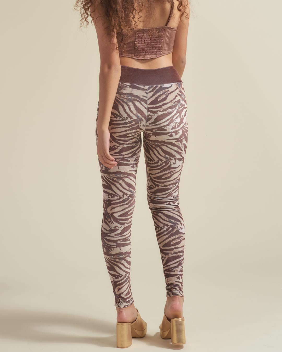 Zebra High-Waisted Velvet Leggings | Women's