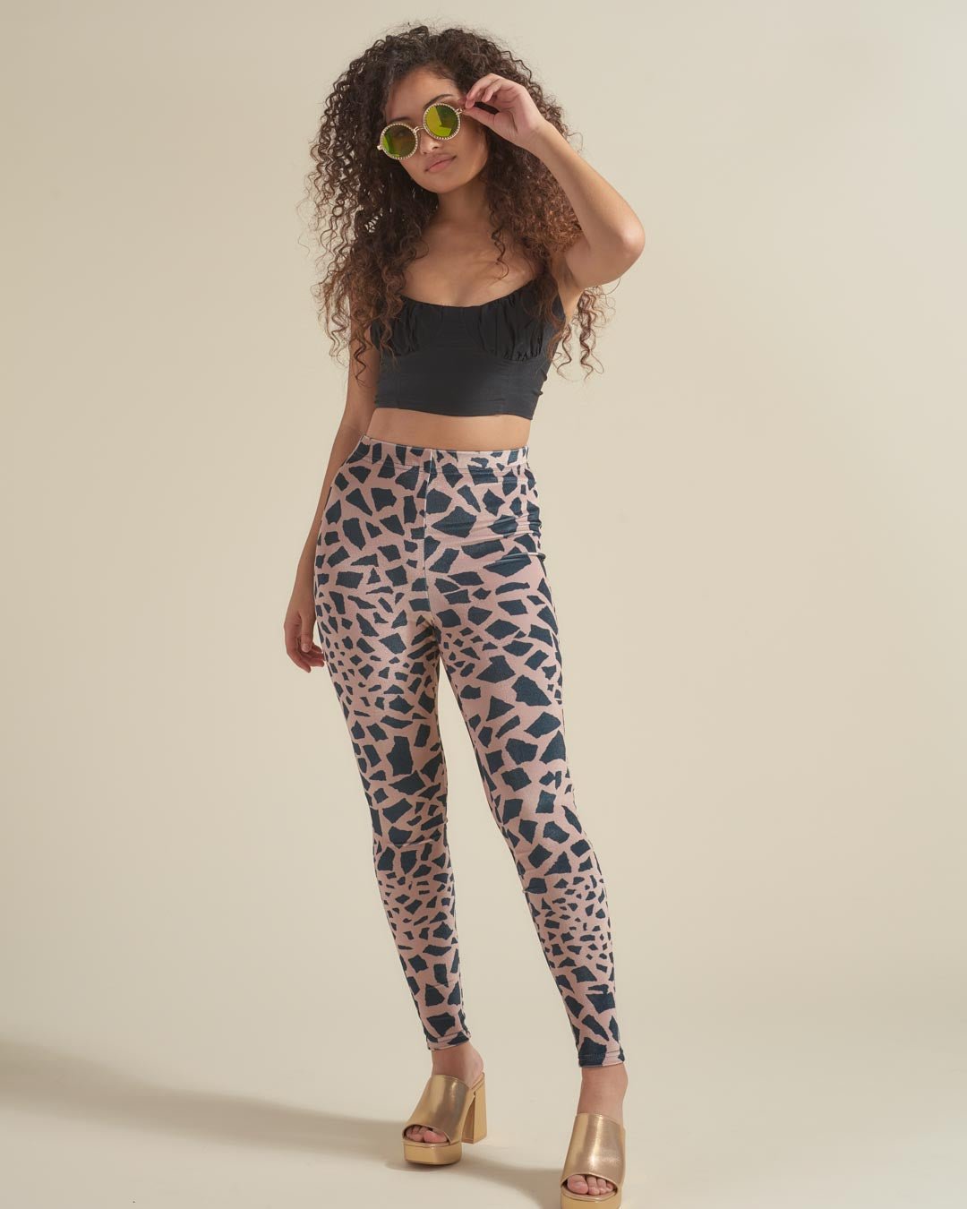 Giraffe High-Waisted Velvet Leggings | Women's