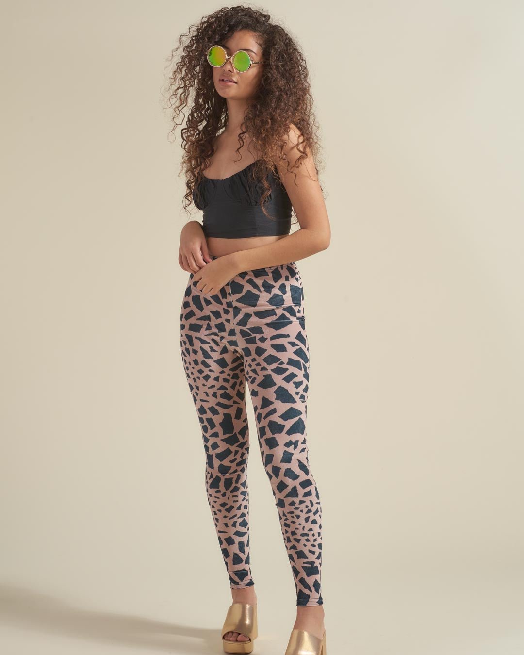 Giraffe High-Waisted Velvet Leggings | Women's