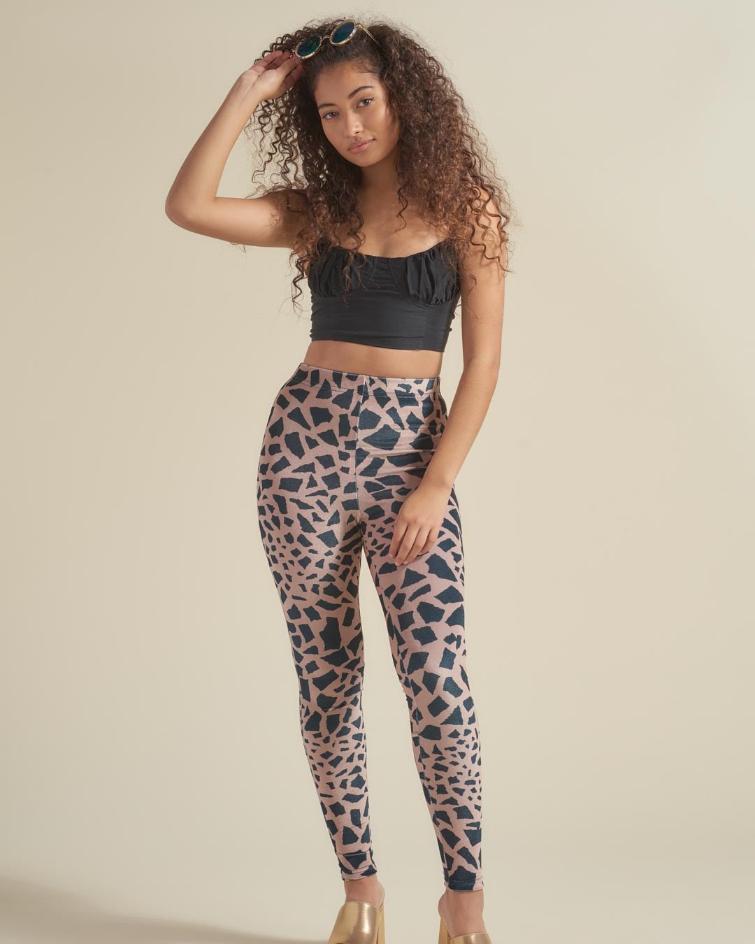 Giraffe High-Waisted Velvet Leggings | Women's