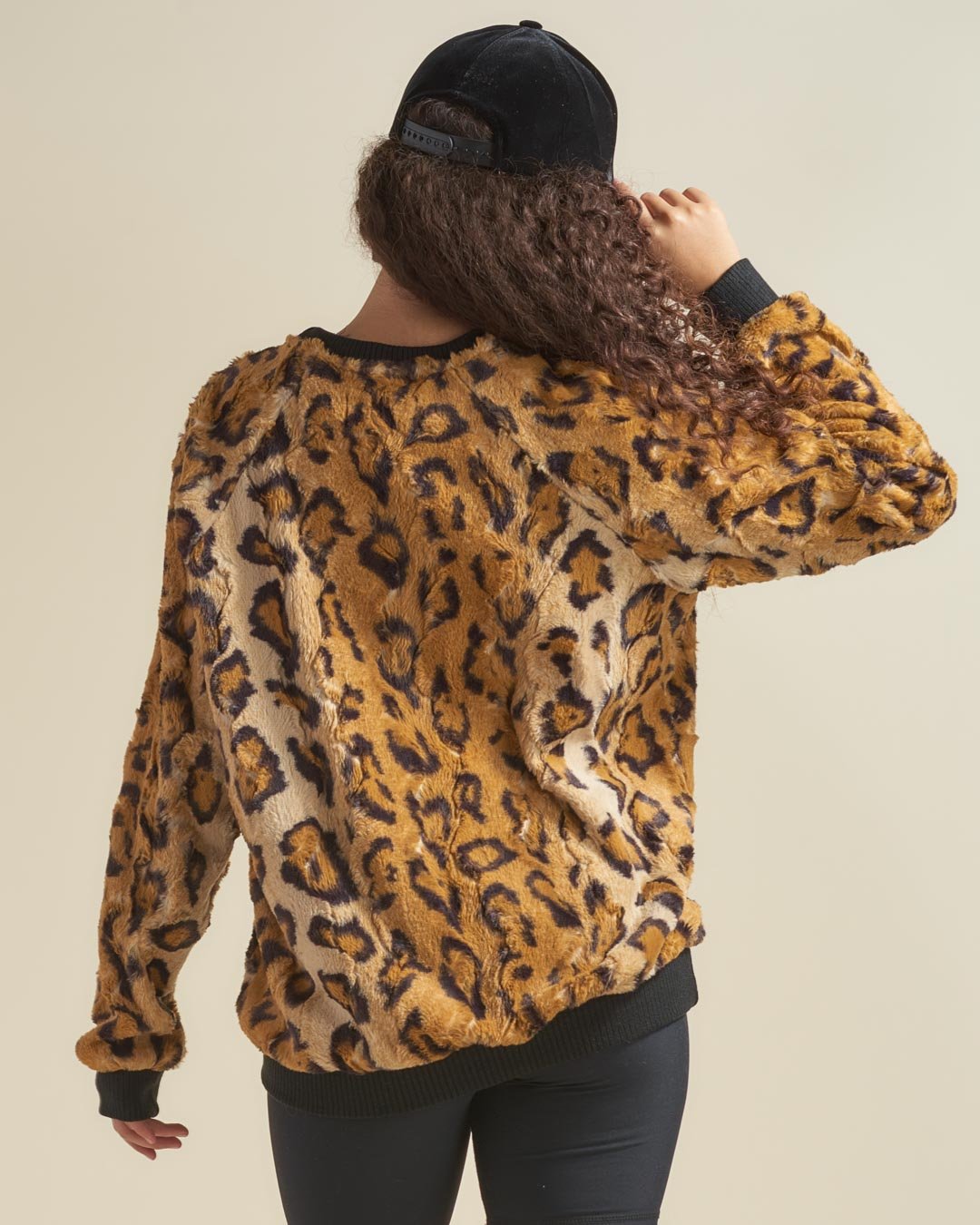 Cheetah Faux Fur Women s Sweater Ultra Soft SpiritHoods