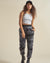 Woman Wearing Grey Shark ULTRA SOFT Faux Fur Sweatpants