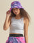 Faux Fur Bucket Hat in Cotton Candy Design on Female Model