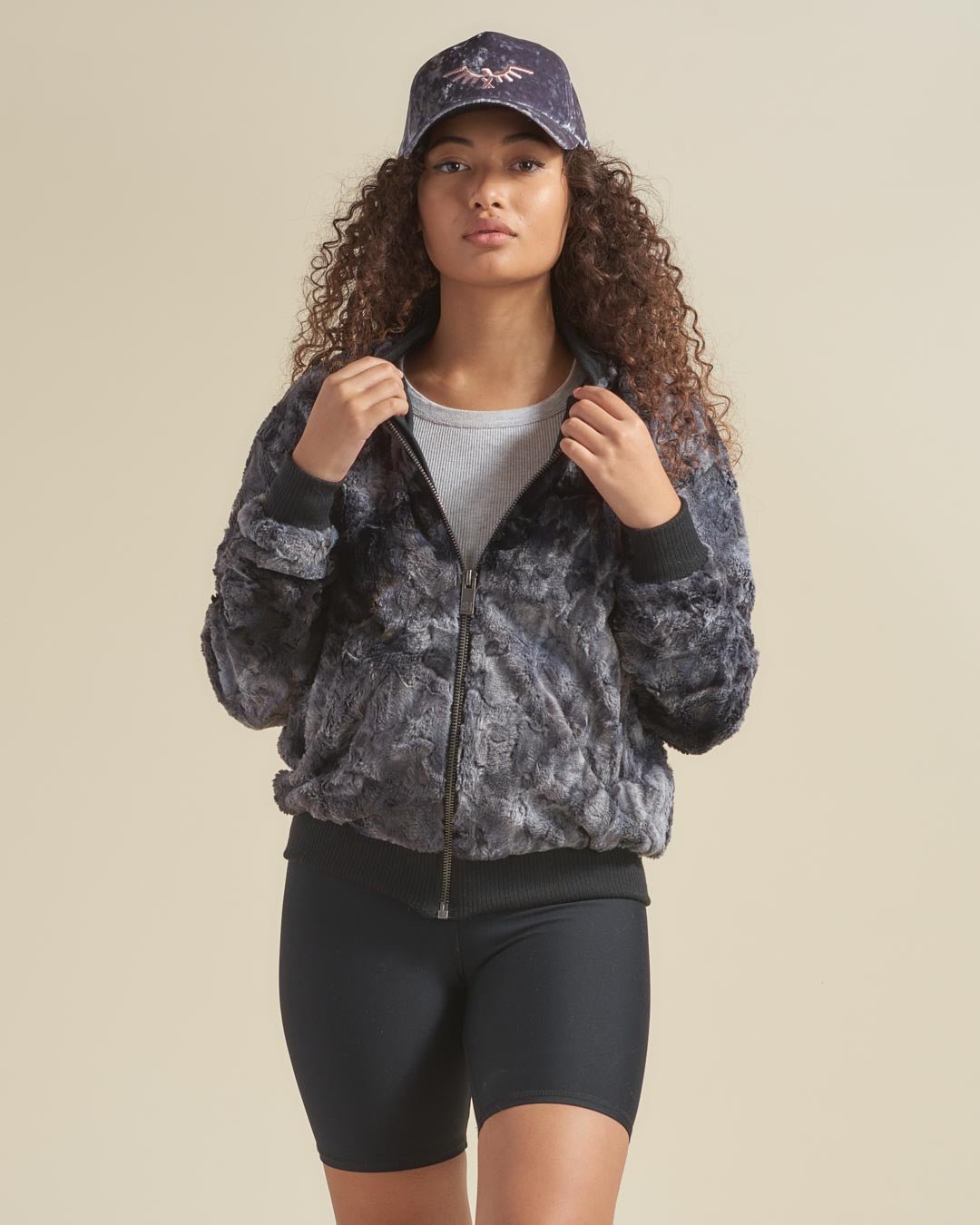 Women's Blue Faux Fur Jacket | Shark