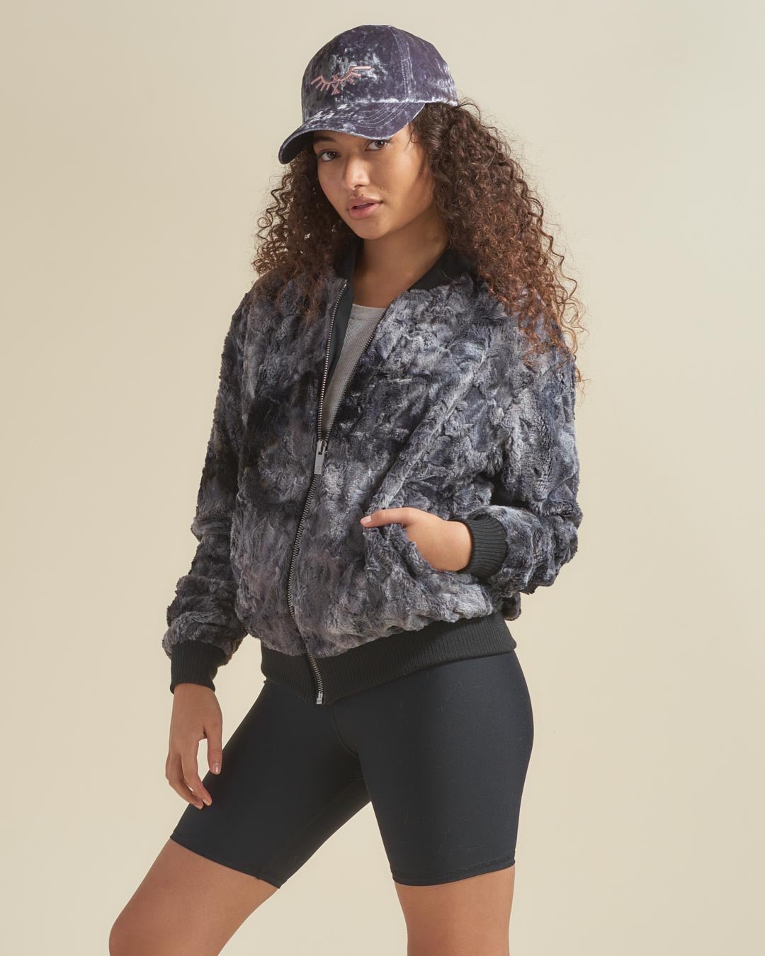 Women's Blue Faux Fur Jacket | Shark