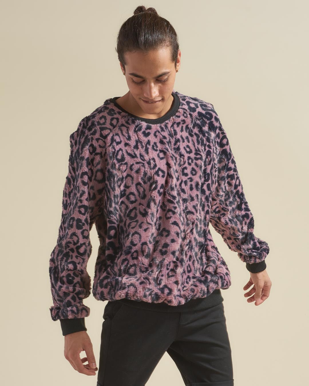 Lavender Leopard ULTRA SOFT Faux Fur Sweater | Men's