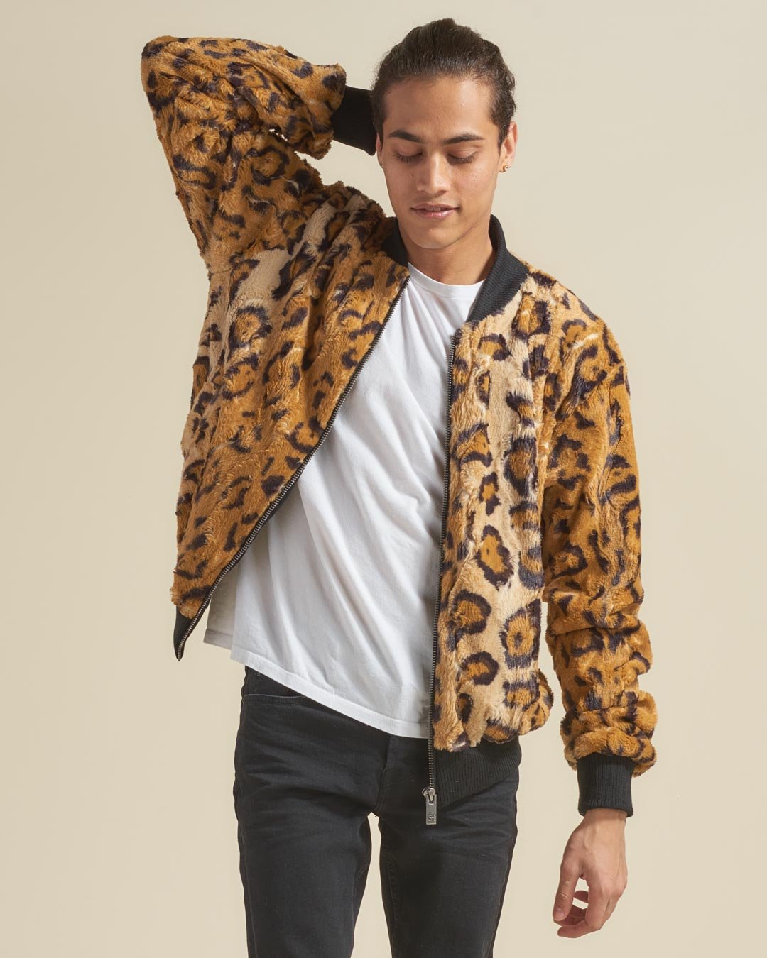 Cheetah ULTRA SOFT Faux Fur Bomber Jacket | Men's