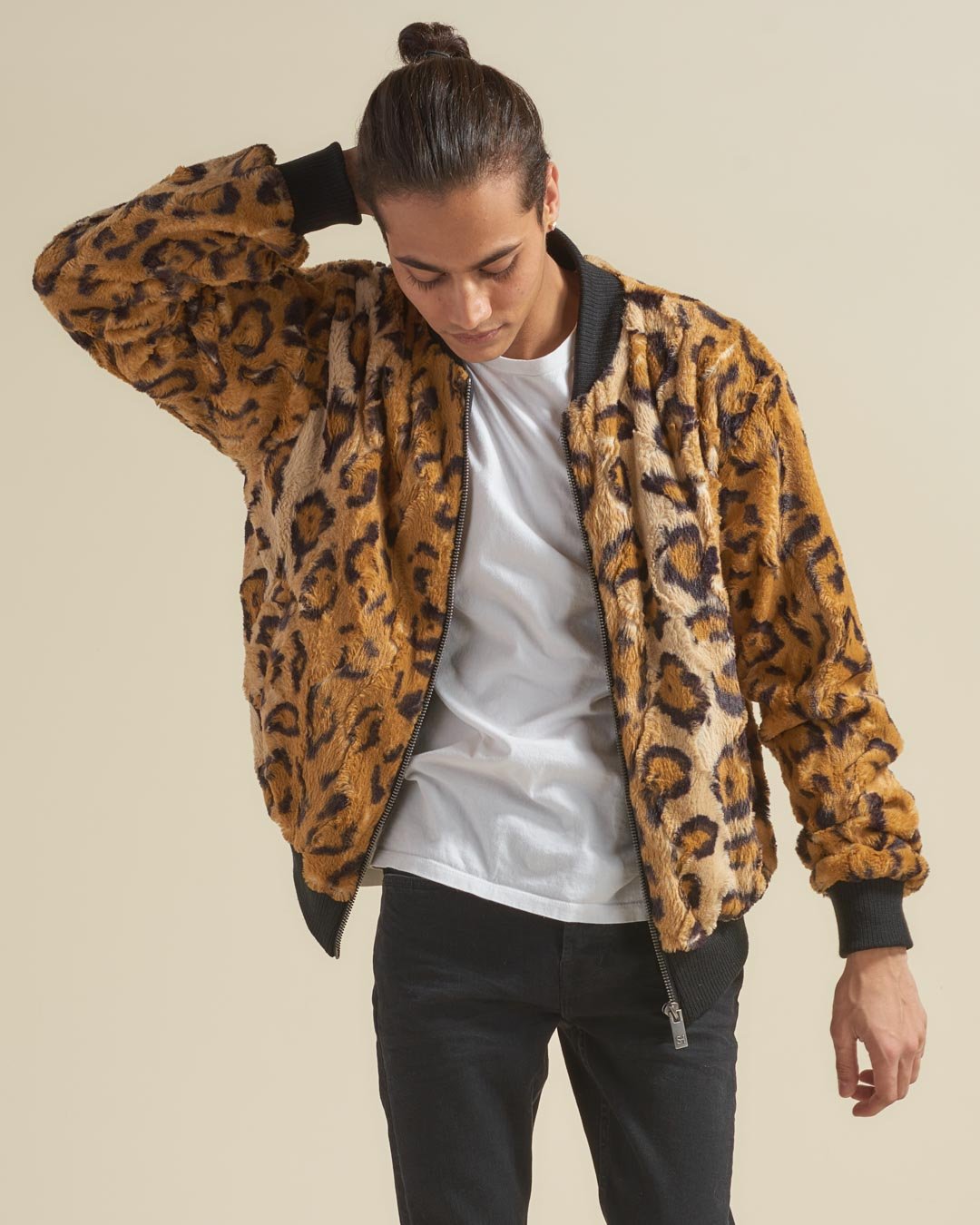 Cheetah ULTRA SOFT Faux Fur Bomber Jacket | Men's