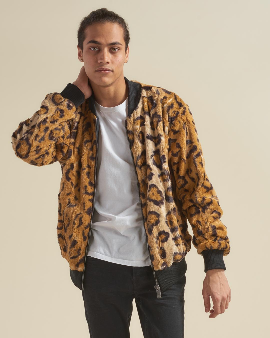 Cheetah ULTRA SOFT Faux Fur Bomber Jacket | Men's